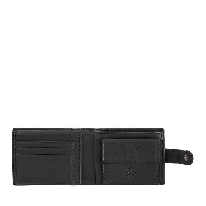 Skórzany portfel Nuvola na skórę z zewnętrznym zamknięciem z wewnętrznym guzikiem zamka i uchwytem na drzwi