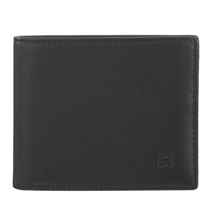 DuDu ארנק עור דק לגברים עם מחזיק כרטיס אשראי להגנת RFID עם דלתות ארנק צבעוניות