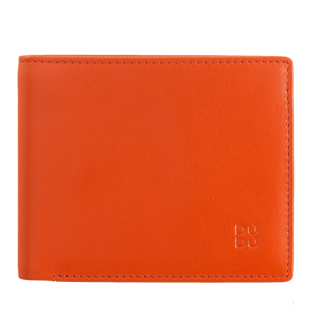 DuDu محفظة جلدية للرجال مع حماية رفيد حامل بطاقة الائتمان مع محفظة عملة محفظة ملونة