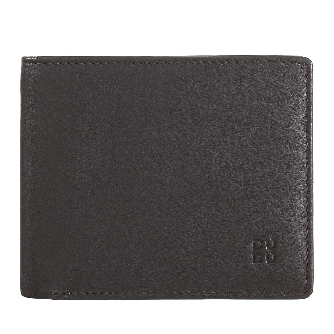 DuDu Herr Slim Leather Plånbok med RFID -skydd Kreditkortshållare med färgade plånbokdörrar