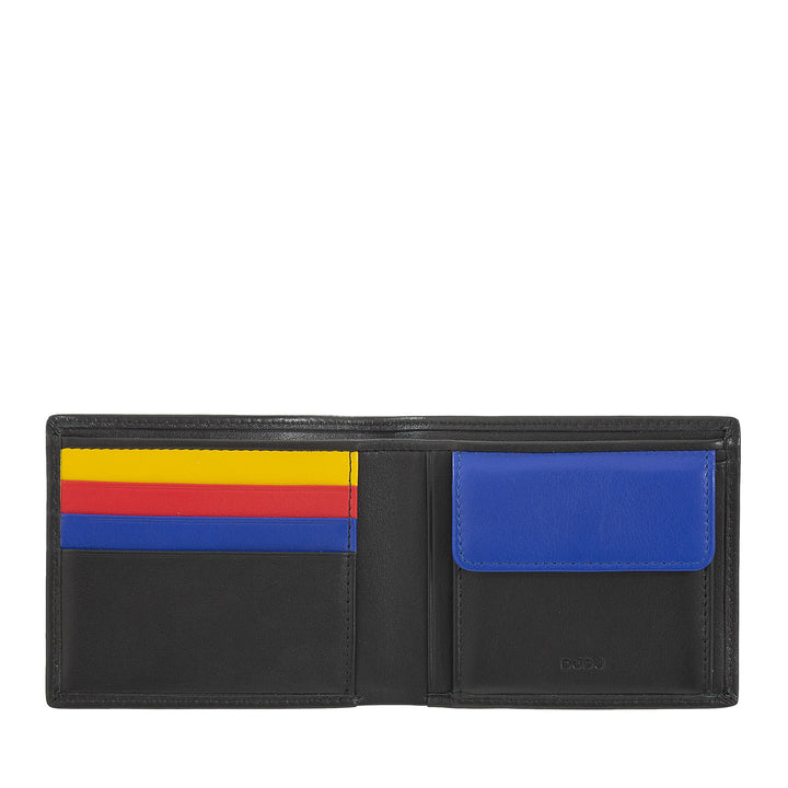 DuDu Мужской тонкий кожаный кошелек с защитой RFID Кошелек для кредитных карт с кошельком Цветные кошельки