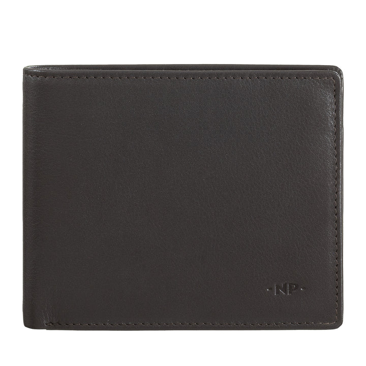 Nuvola Leather Classic herrläderplånbok med dörrhållare och kreditkortshållare