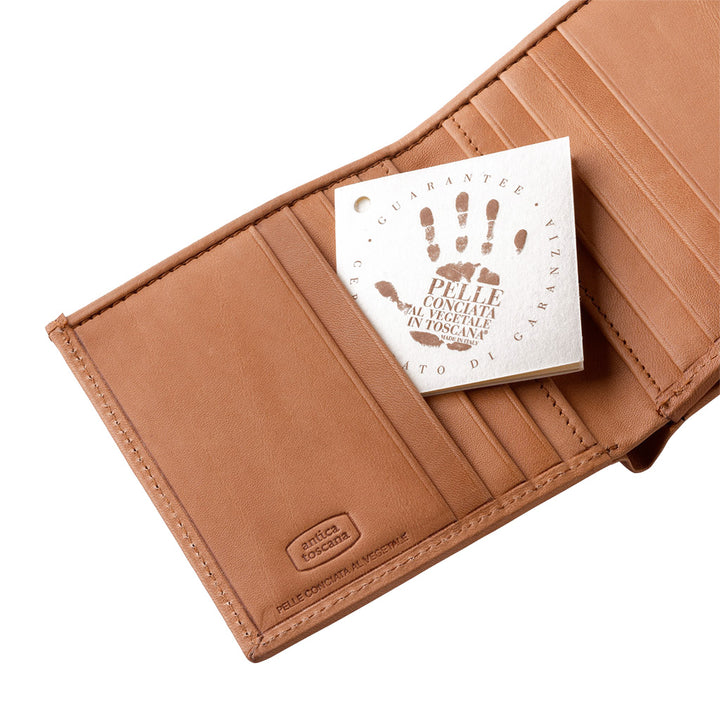 Античный тосканский мужской кошелек из натуральной кожи с карманным кошельком и 8 держателями карточек