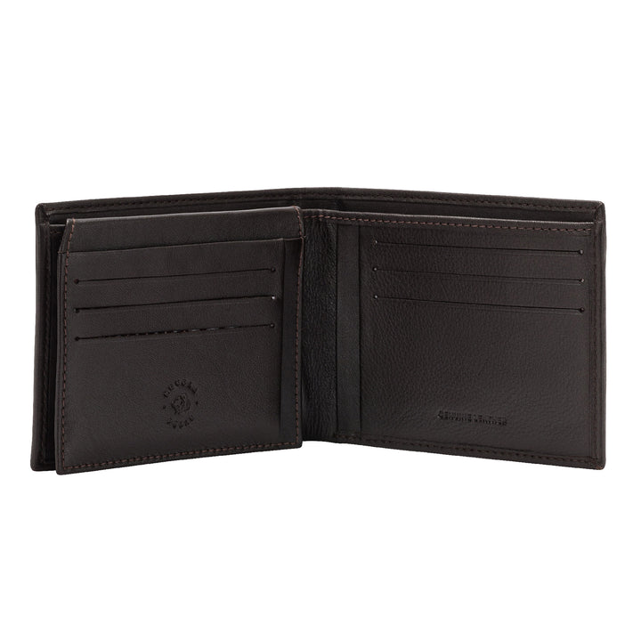 Skórzany portfel Nuvola w skórze męskiej z 10 kartami kart kredytowych bez drzwi wejściowych