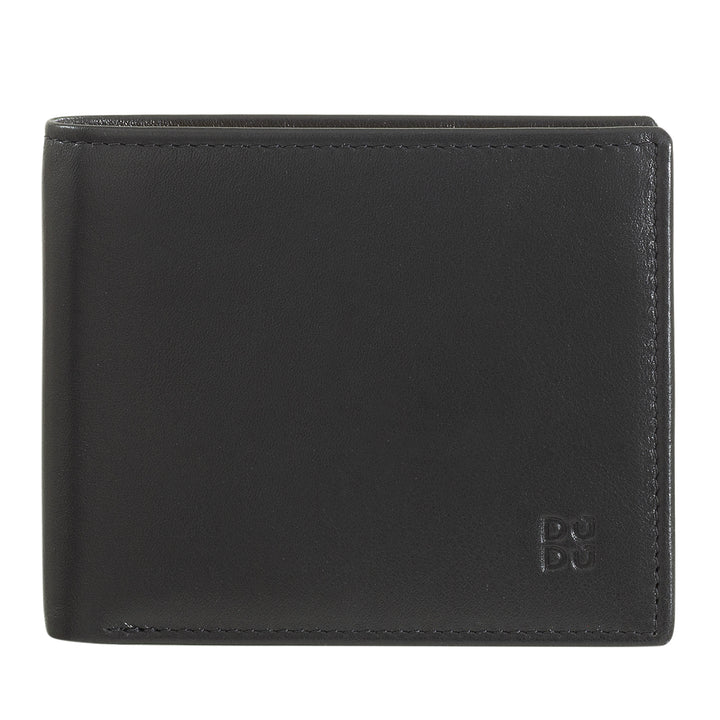 DuDu Маленький мужской бумажник RFID из кожи с кошельком