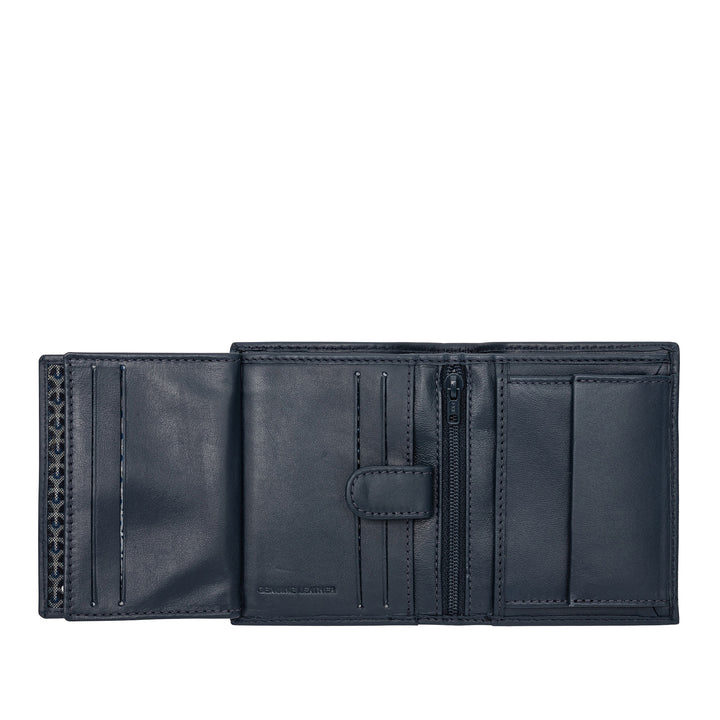 Nuvola Plea Small Wallet for Men Wallet with Coin Wallet 가죽 지갑 수직 크기의 내부 Zip