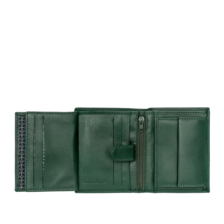 Nuvola Leather Pequeña cartera para hombre con monedero de cuero en formato vertical con cremallera interior