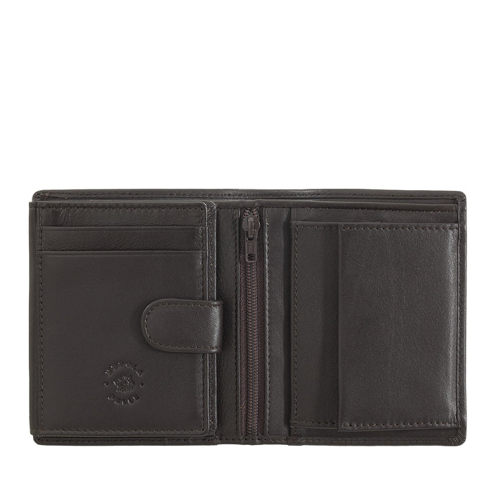 سحابة جلدية محفظة صغيرة للرجال مع محفظة عملة جلدية الحجم العمودي مع الرمز البريدي الداخلي
