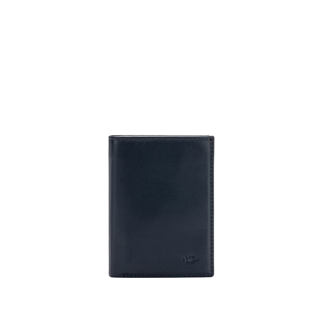 Nuvola -Leder -Brieftasche für Männer in echtem vertikalem Nappa -Leder aus 16 Gängen
