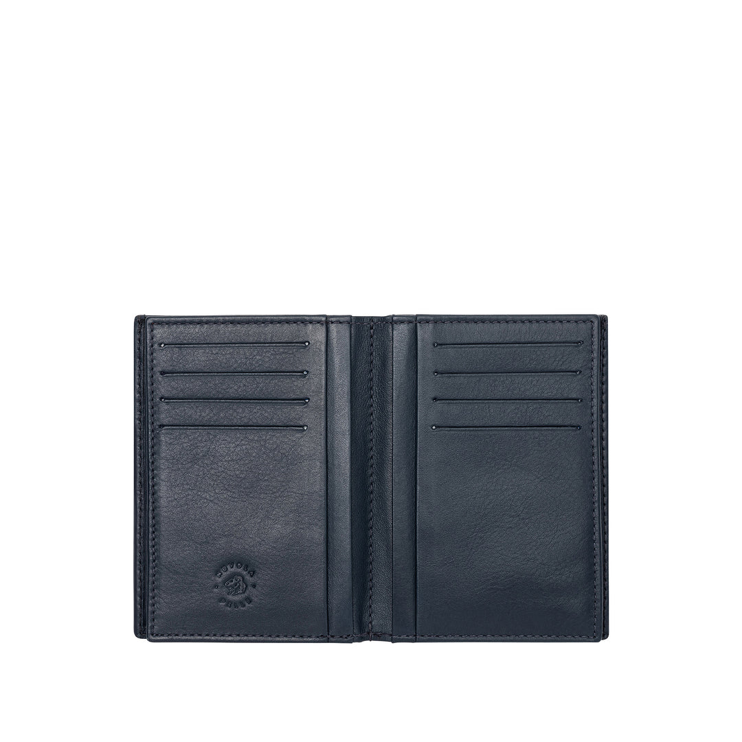 Nuvola läder plånbok för män i riktigt vertikalt nappa läder från 16 banor