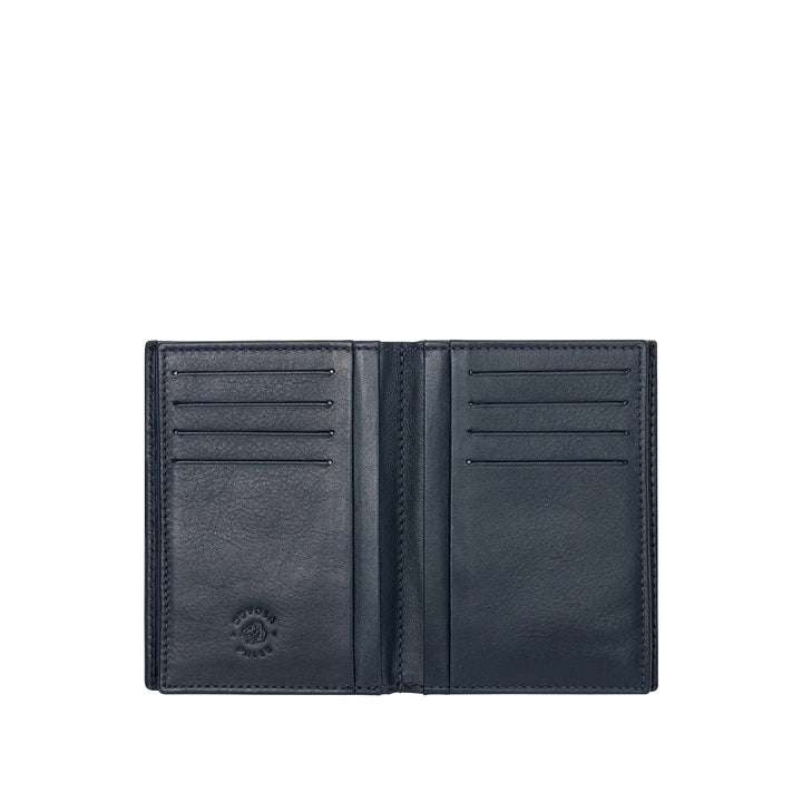 Nuvola läder plånbok för män i riktigt vertikalt nappa läder från 16 banor