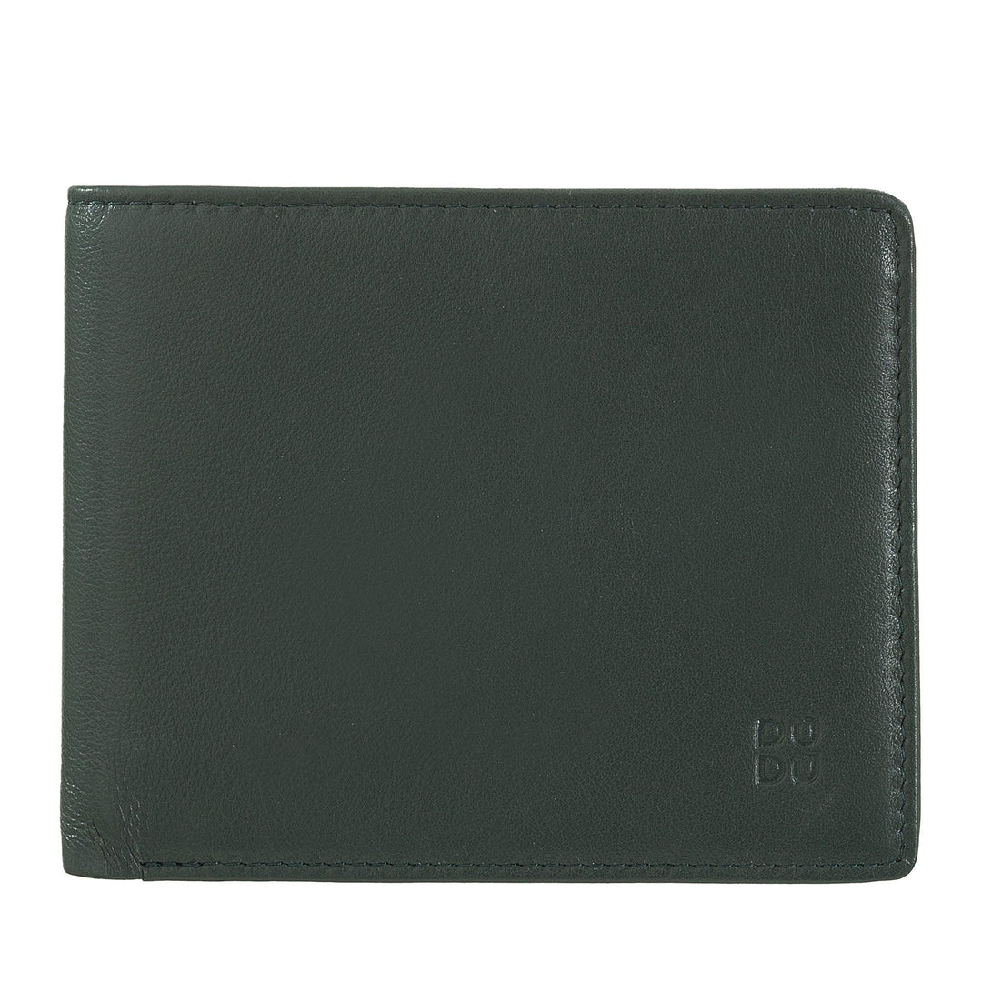 DUDU Portafoglio uomo RFID porta carte di credito in vera pelle da 8 tessere porta banconote - Capodagli 1937