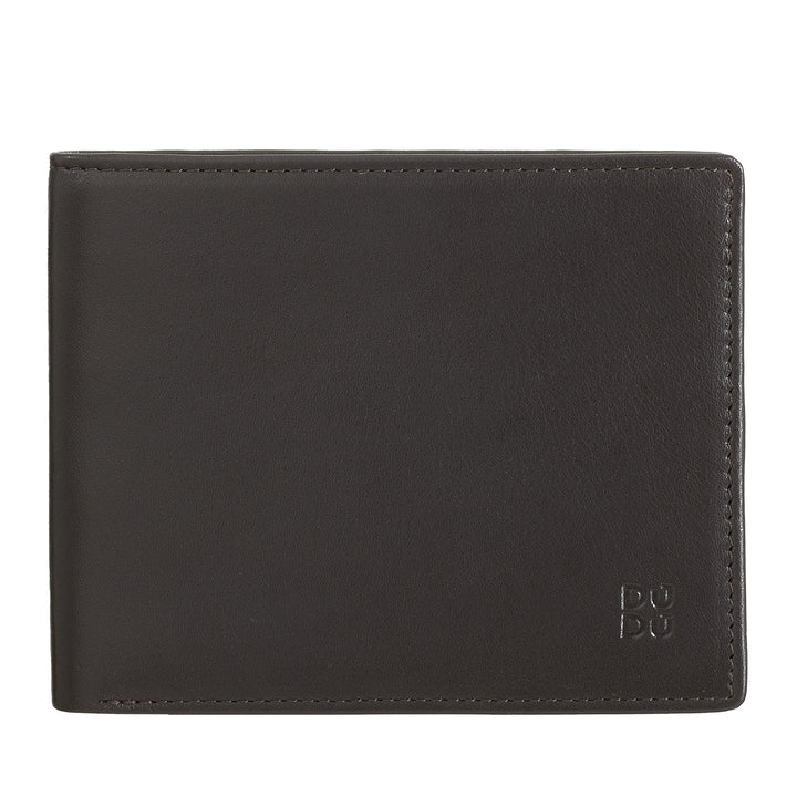 DuDu RFID -mænds porteføljekreditkort i ægte læder fra 8 pengesedler indehaver