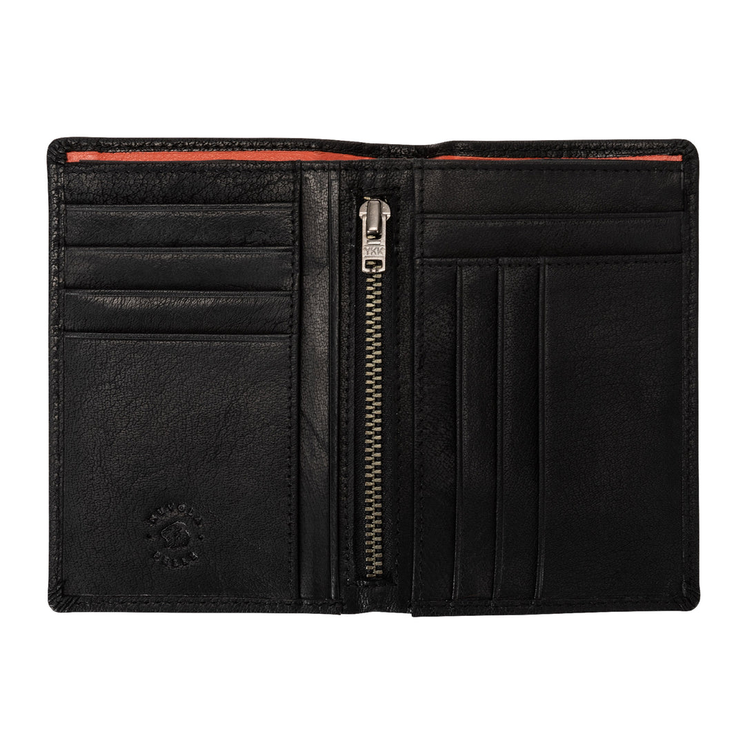 Cloud Leather Men's Wallet in Leather Vertical Size Thin Card Card Holder Documents Zip Banknotes