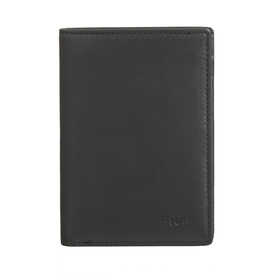 Nuvola leather wallet for men in thin leather slim vertical format cards