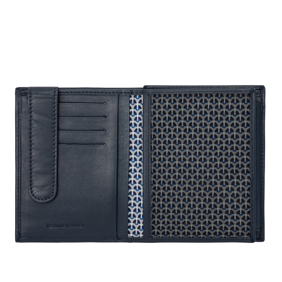 Nuvola Leather Portfolio Vertical Book in Book Leather Multitachetic Cards Credit Cards and Cards