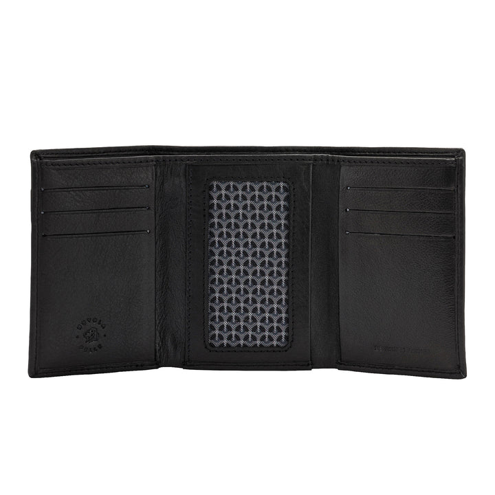 Nuvola Leather Portfolio Vertical Man bez kožené kůže s trojnásobným skládáním s 6 kapsami kreditní karty