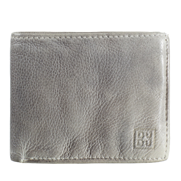 DuDu محفظة رجالية من جلد طبيعي خمر ناعم مع جيب عملة ، 4 حاملي بطاقات ائتمان وك