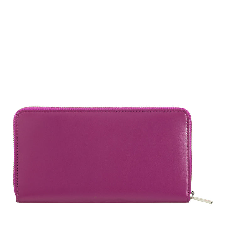 DuDu Skvělá ženská peněženka RFID z barevného koženého zipu vera kolem
