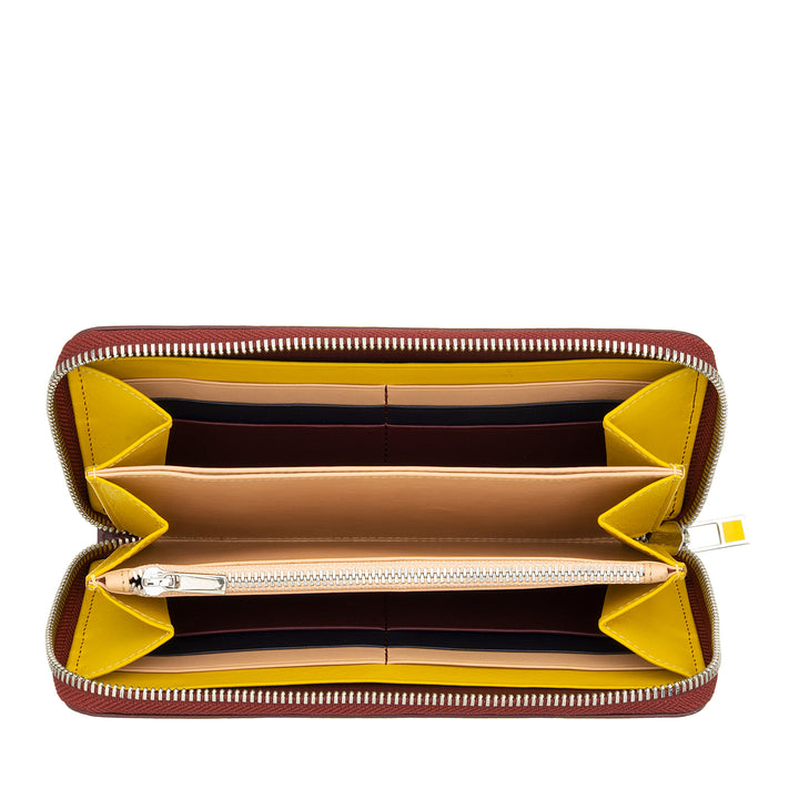 DuDu Stora RFID kvinnors plånbok av vera färgat läderpiss runt