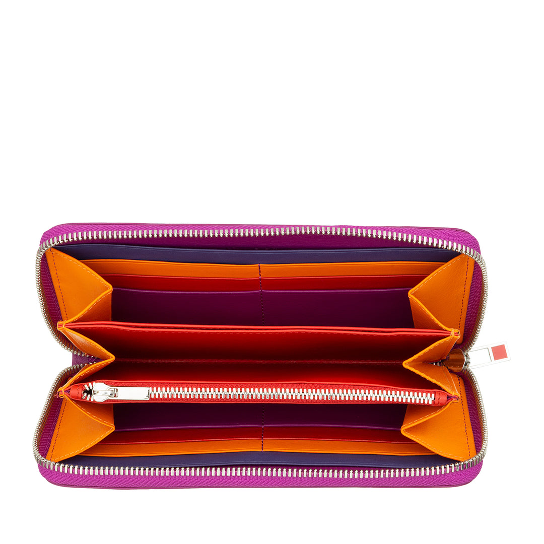 DuDu Женский большой RFID-кошелек из натуральной кожи с красочным зип-кругом