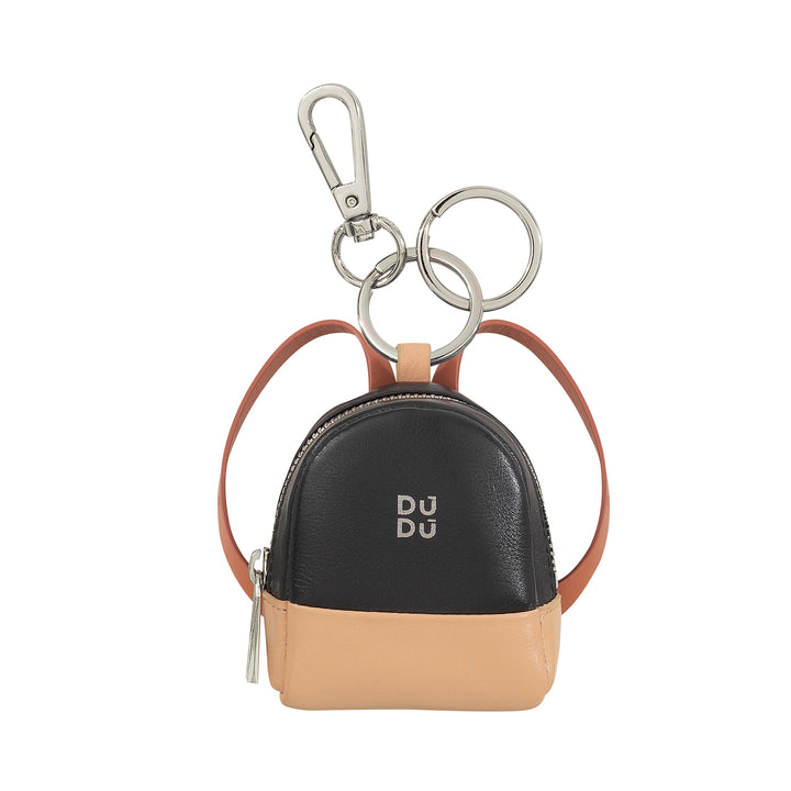DuDu Маленький кошелек с брелком для женщин из кожи, дизайн мини-рюкзака, молния Zip, двойное кольцо и застежка-молния