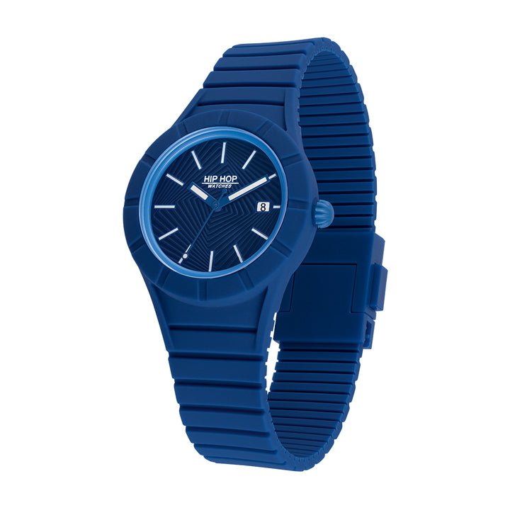 Hip Hop relógio azul DELFT X coleção homem 42 milímetros HWU1077
