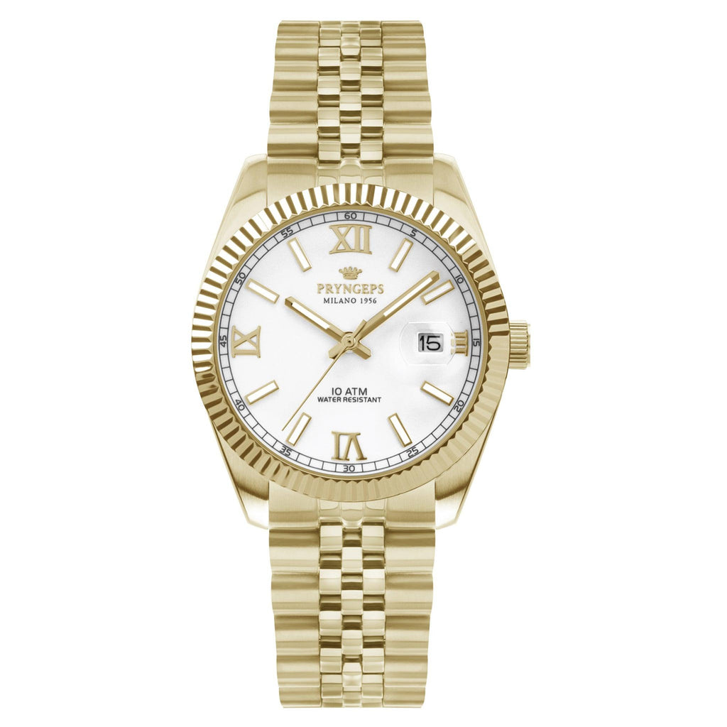 Pryngeps orologio Erre X 32mm bianco quarzo acciaio finitura PVD