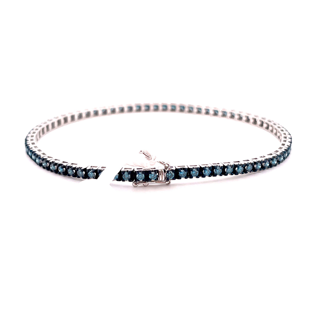 Sidalo pulseira de tênis ouro branco 18kt e diamantes azuis 2.04ct M5188-3BB 0020BR