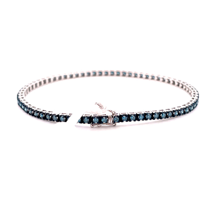 Sidalo pulseira de tênis ouro branco 18kt e diamantes azuis 2.04ct M5188-3BB 0020BR