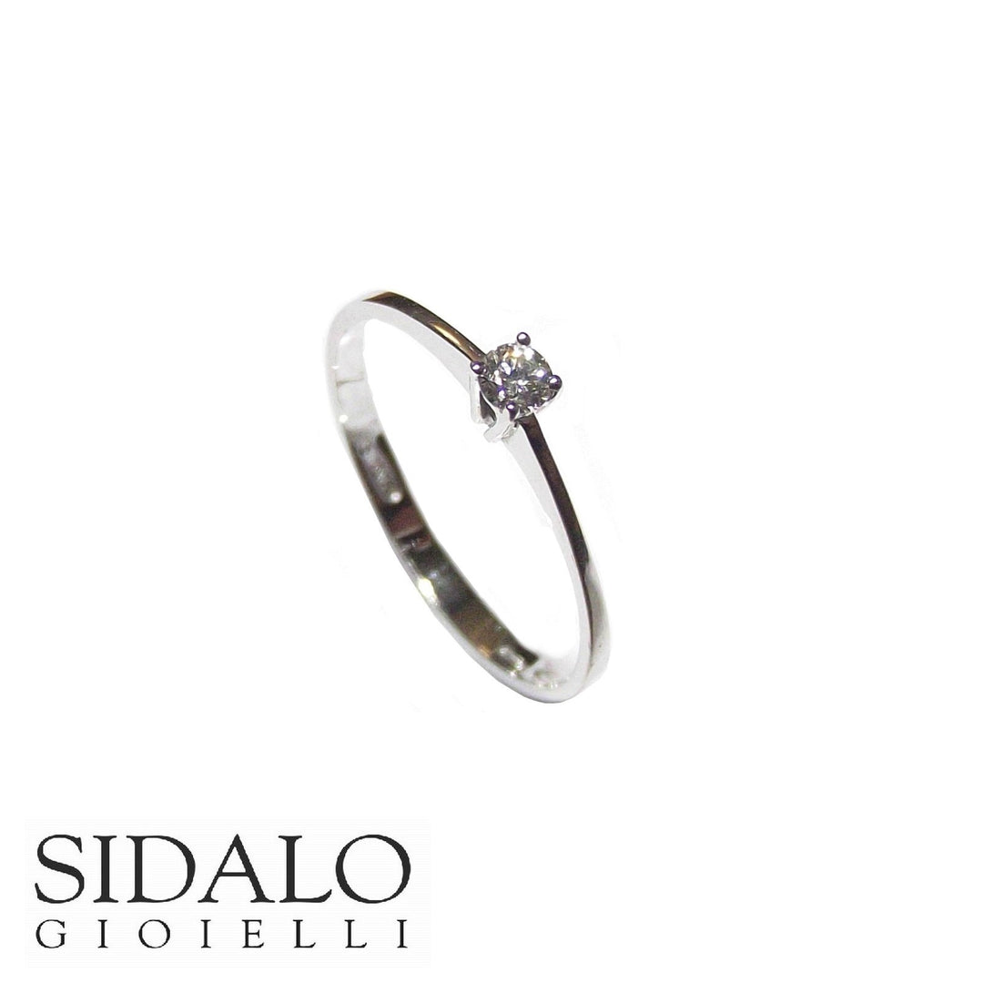 Sidalo anello Solitario oro bianco 18kt diamante M920-007 - Gioielleria Capodagli