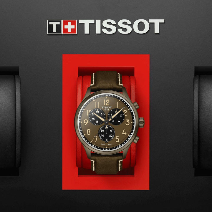 Tissot orologio Chrono XL 45mm kaki quarzo acciaio finitura PVD kaki T116.617.36.092.00 - Capodagli 1937