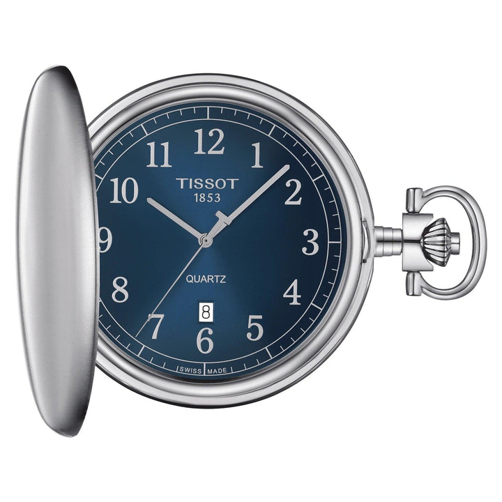 Tissot orologio da tasca Savonette 48,5mm blu quarzo acciaio T862.410.19.042.00 - Capodagli 1937