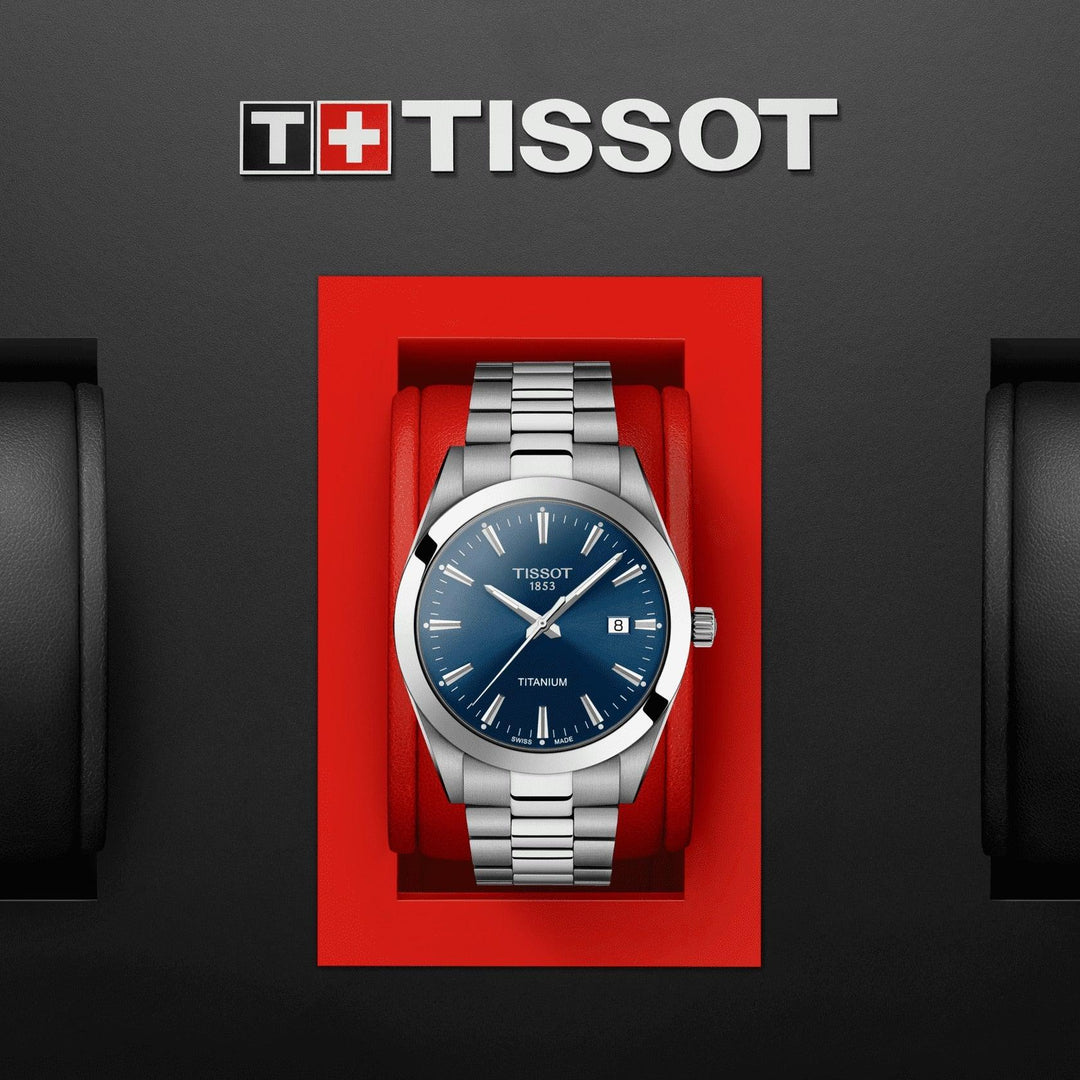 Reloj Tissot Gentleman Titanium 40mm azul cuarzo titanio T127