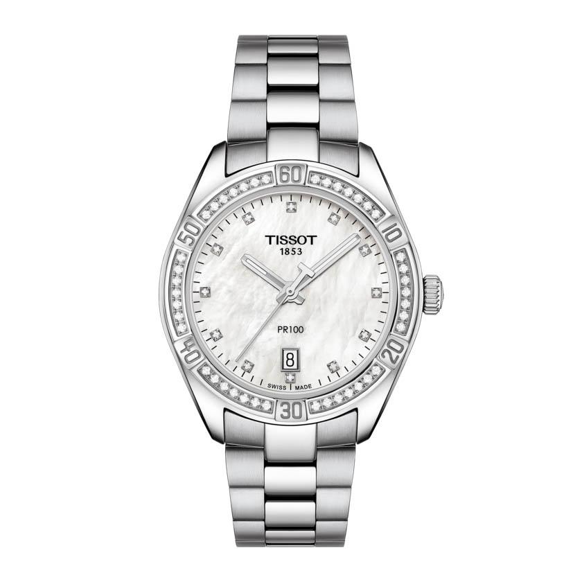 Tissot orologio PR 100 Lady Sport Chic 36mm madreperla diamanti quarzo acciaio T101.910.61.116.00 - Gioielleria Capodagli