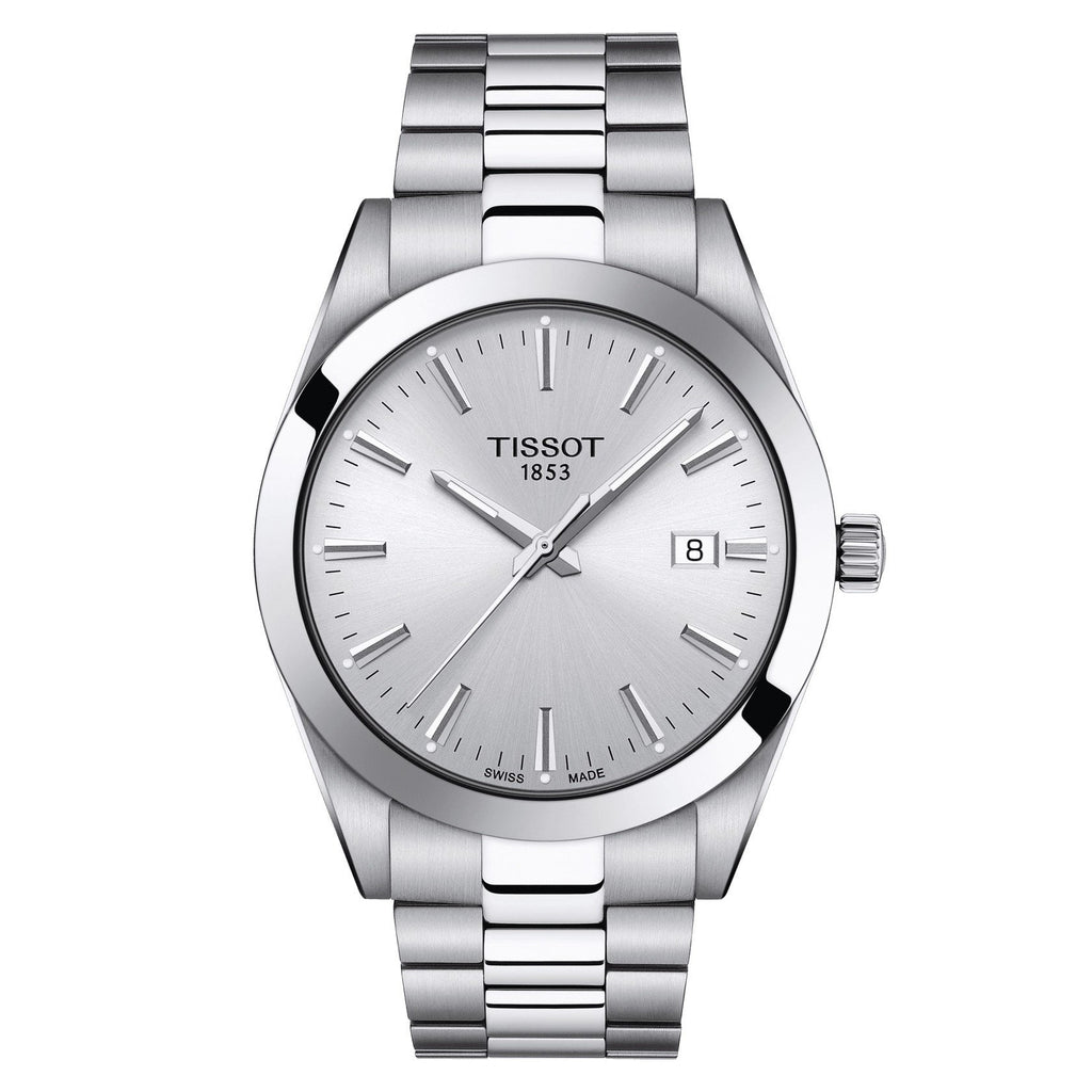 TISSOT 腕時計 シルバー Tissot腕時計メンズジェントルマンシルバー40mm鋼石英T127