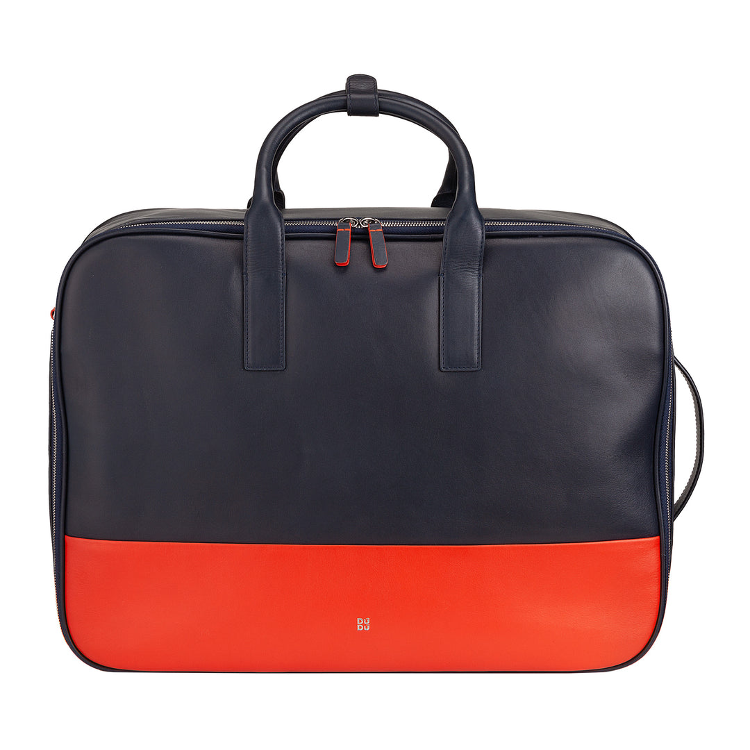 DuDu 高品質レザーレザートラベルスーツケース、33リットルトラベルバックパック、手荷物、ジッパー付きクロスボディバッグ