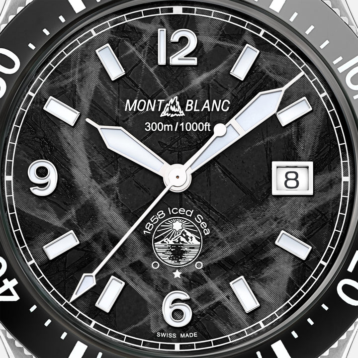 Montblanc ساعة 1858 Ice Sea Automatic Date 41mm الفولاذ الأسود التلقائي 129372