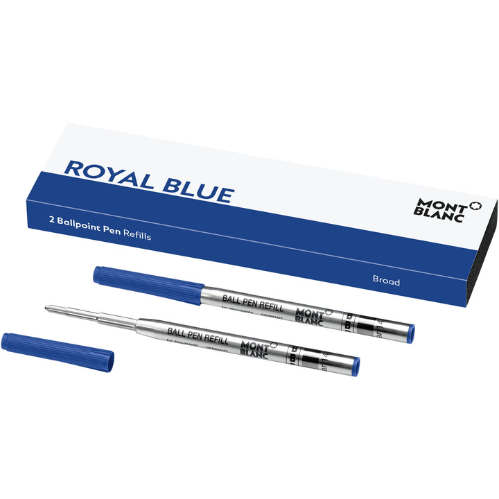Montblanc 2 refill per penna a sfera punta B Royal Blue blu 128215 - Gioielleria Capodagli