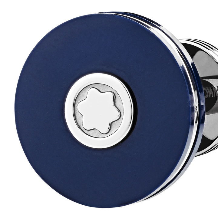 Montblanc 精美的钢制圆 ⁇ 子与蓝色树脂123812
