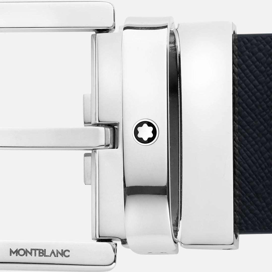 Montblanc cinta 35mm fivela de couro reversível Sartorial preto/necessário 131176