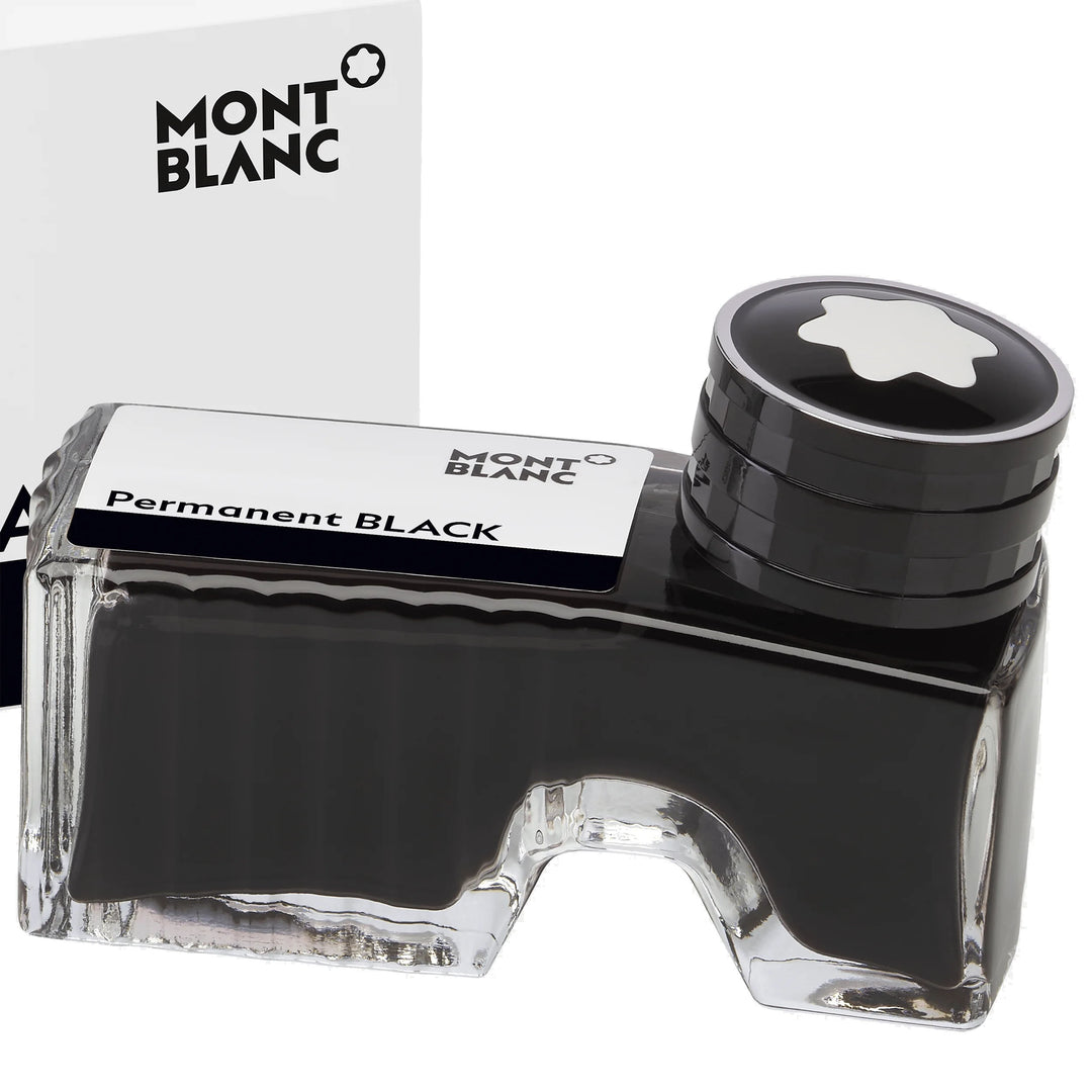 Montblanc Garrafa de tinta 60ml Permanent Black DIN ISO 1414145-2 Preto indelével 128196