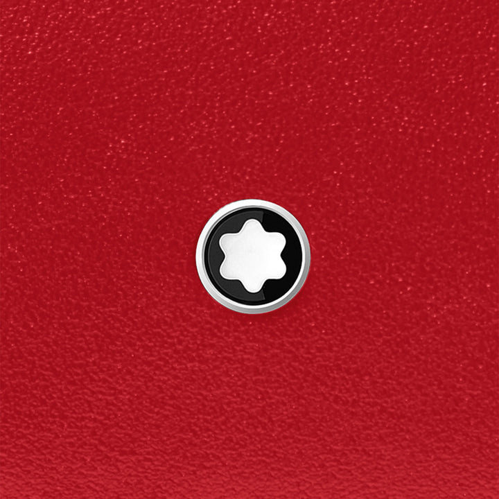 Montblanc portafoglio compatto Meisterstück 6 scomparti nero/rosso 129679
