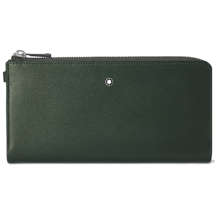 Montblanc Dlouhá peněženka 12 Meisterstück 4810 Deep Forest Green Compartments se zipem a odnímatelným zápěstí 129249