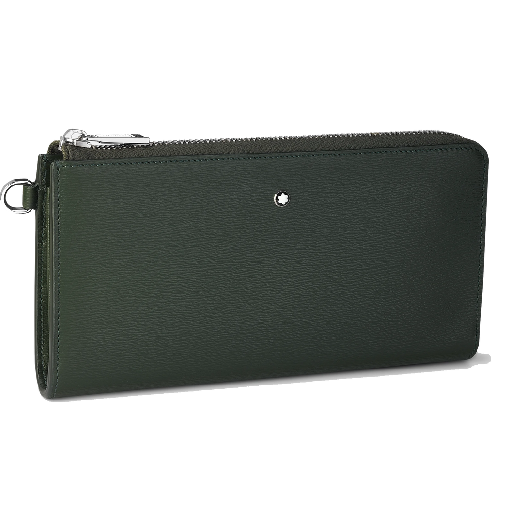 Montblanc Meisterstück 4810 Deep Forest 绿色长钱包,带拉链和可移动手腕带 129249
