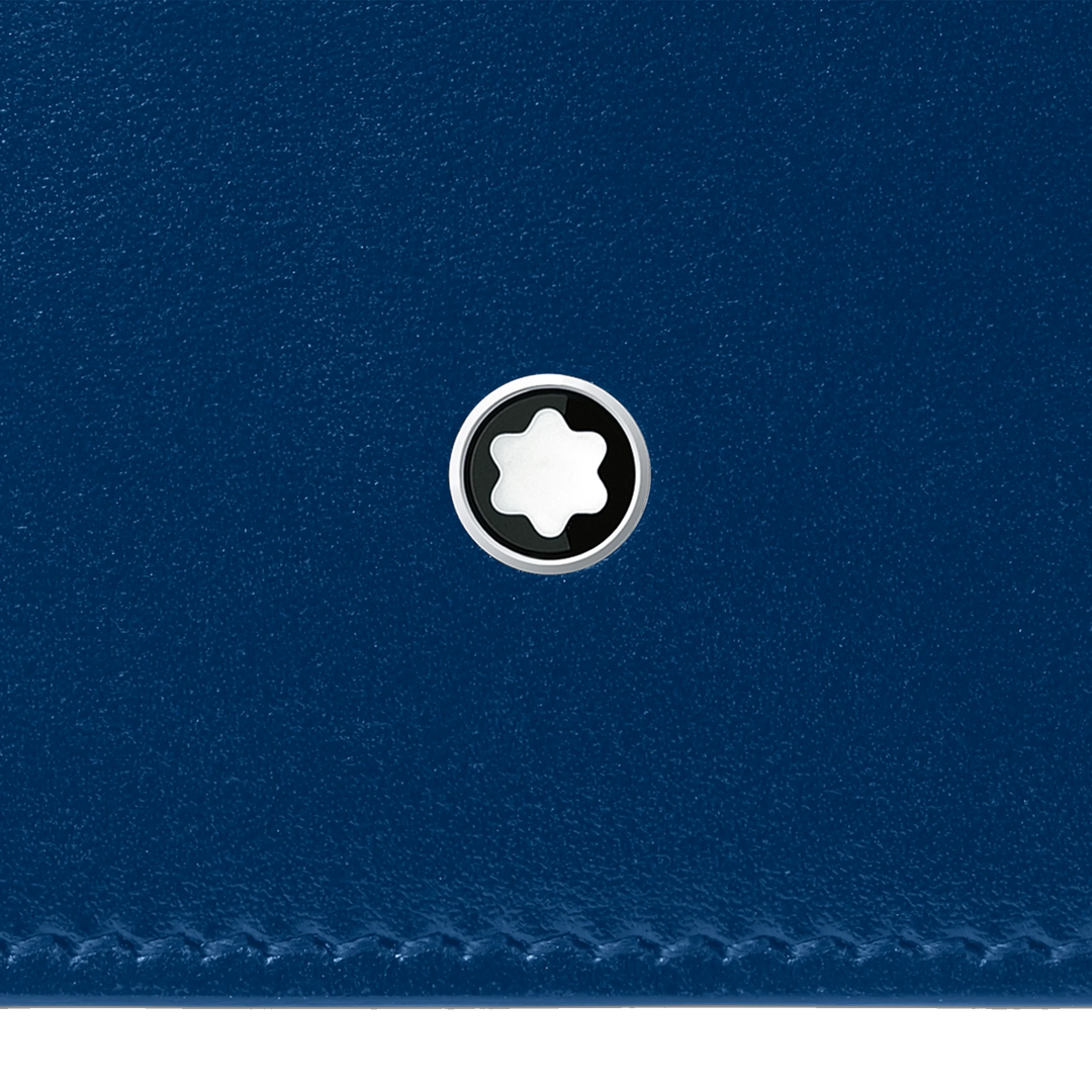 Montblanc carteira longa 15 compartimentos Meisterstück preto/azul 129681