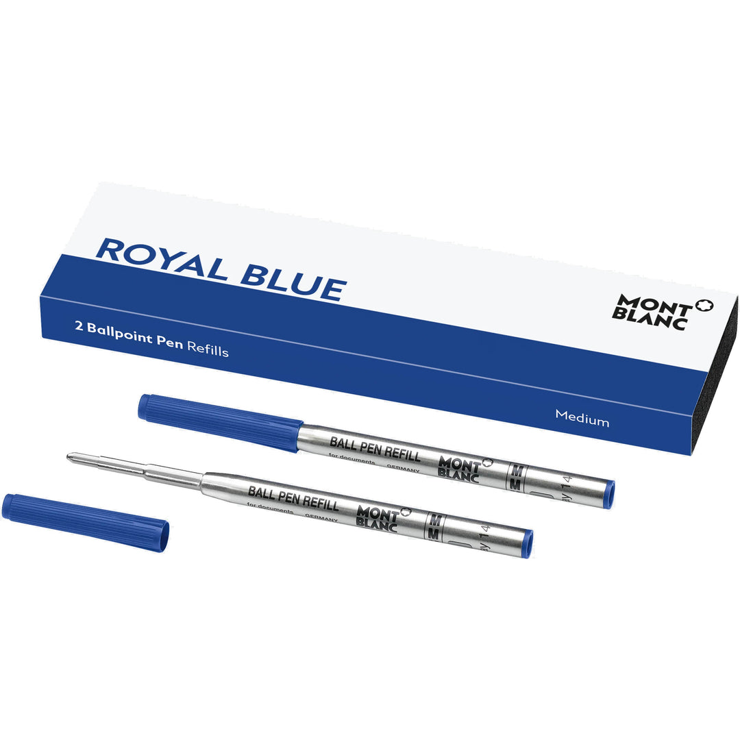Montblanc 2 refill per penna a sfera punta M Royal Blue blu 128214 - Gioielleria Capodagli