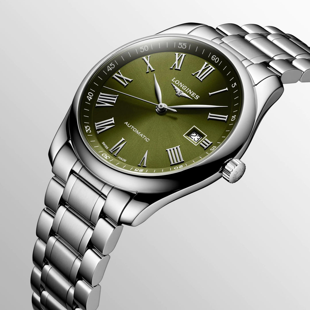 Longines relógio Master Collection 40 milímetros de aço automático verde L2.793.4.09.6