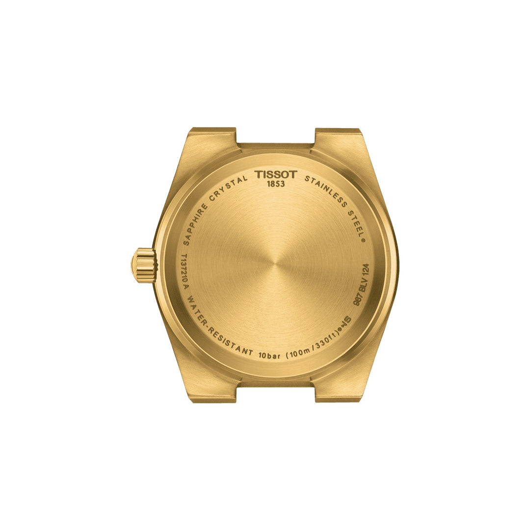 שעון טיסו PRX 35 מ"מ שמפניה קוורץ גימור פלדה PVD זהב זהב T137.210.33.021.00
