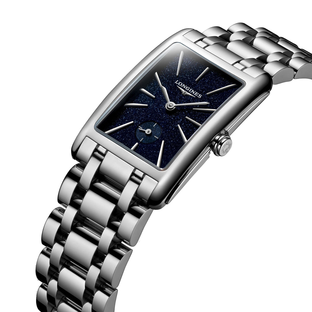 Longines relógio DolceVita 23.3x37mm azul de quartzo aço L5.512.4.93.6
